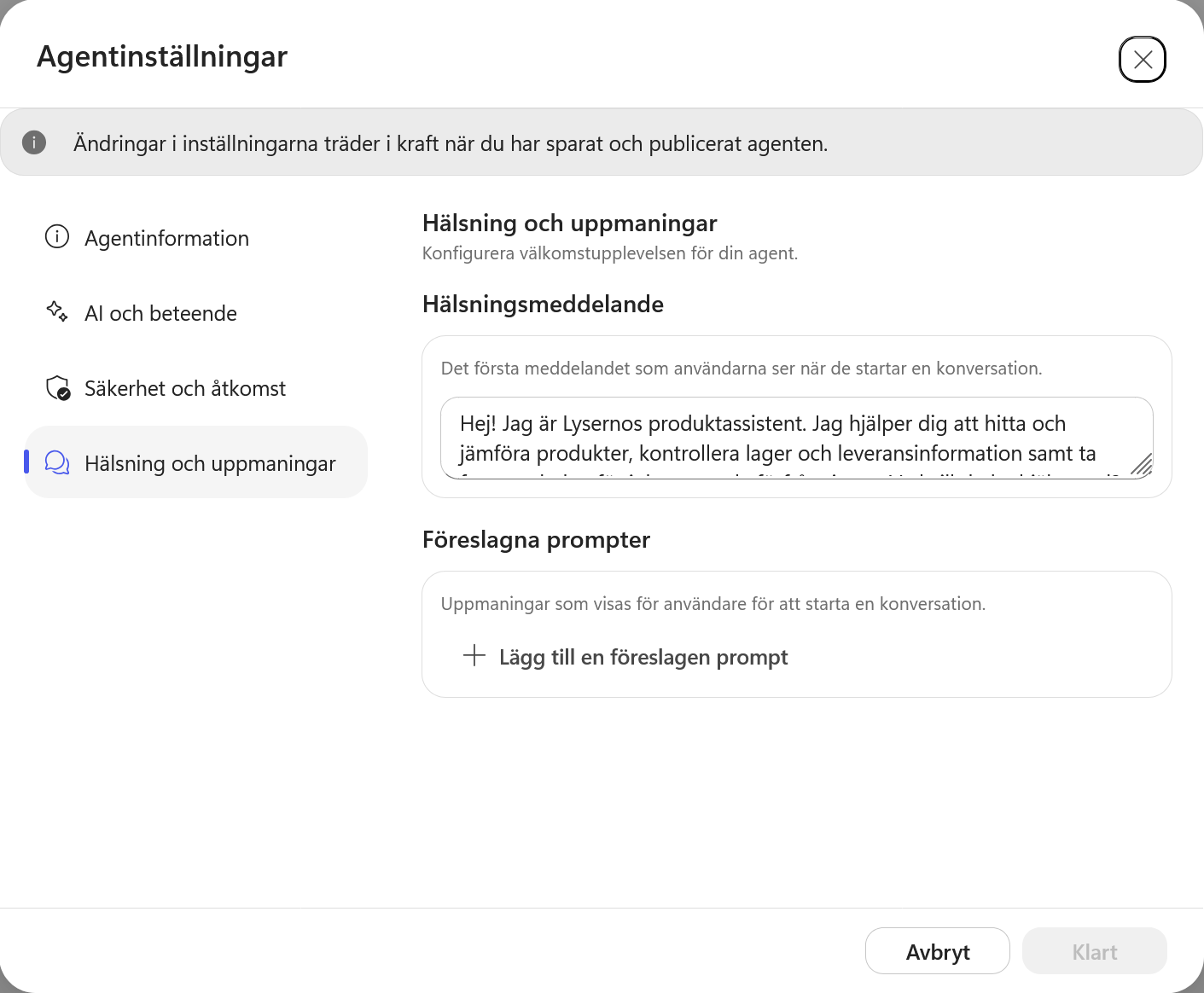 Lysernos hälsningsmeddelande ifyllt