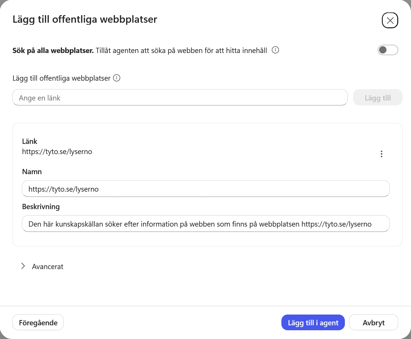 Lysernos webbplats tillagd i listan