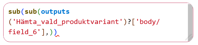 OnHandQuantity är den första parametern i den innersta sub-funktionen