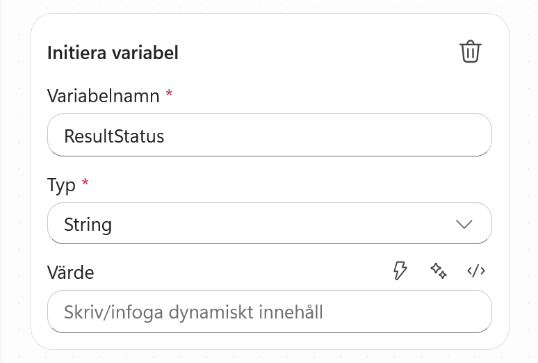 ResultStatus har lagts till som en tom sträng
