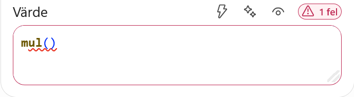 Funktionen mul har skrivits in