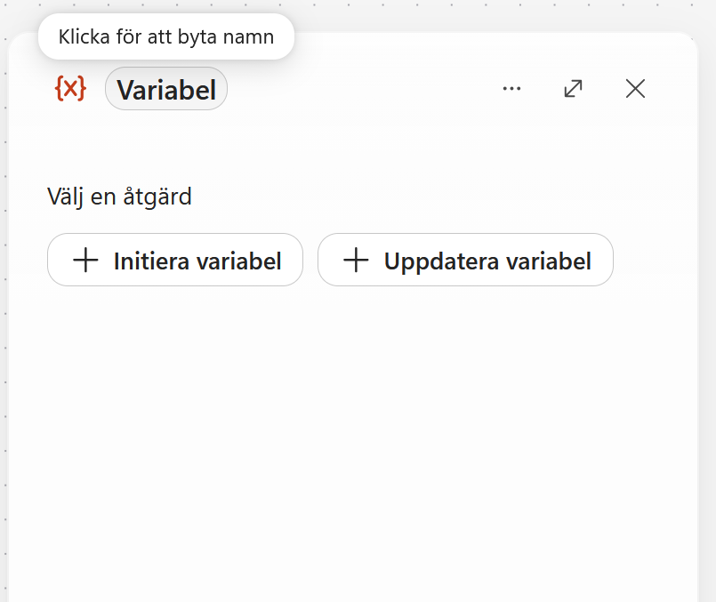 Variabelnodens namn kan ändras