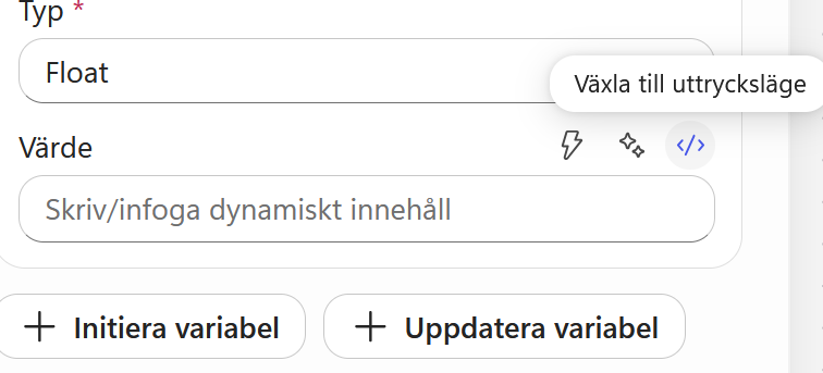 Värdefältet för NewReservedQuantity växlas till uttrycksläge