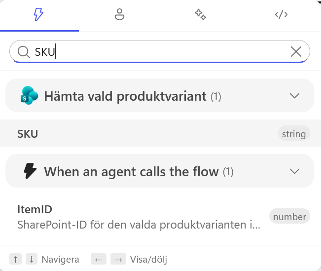 SKU väljs för granskningsmejlet