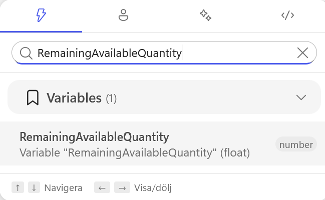 RemainingAvailableQuantity väljs för granskningsmejlet