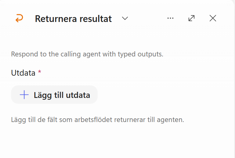 Returnera resultat är redo för utdata