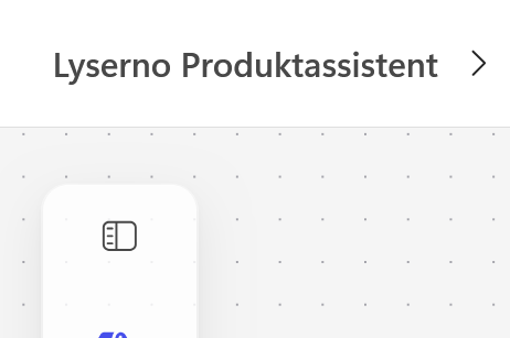 Länken Lyserno Produktassistent i arbetsflödets övre vänstra hörn