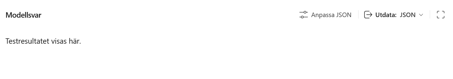 Listan Utdata med valet JSON