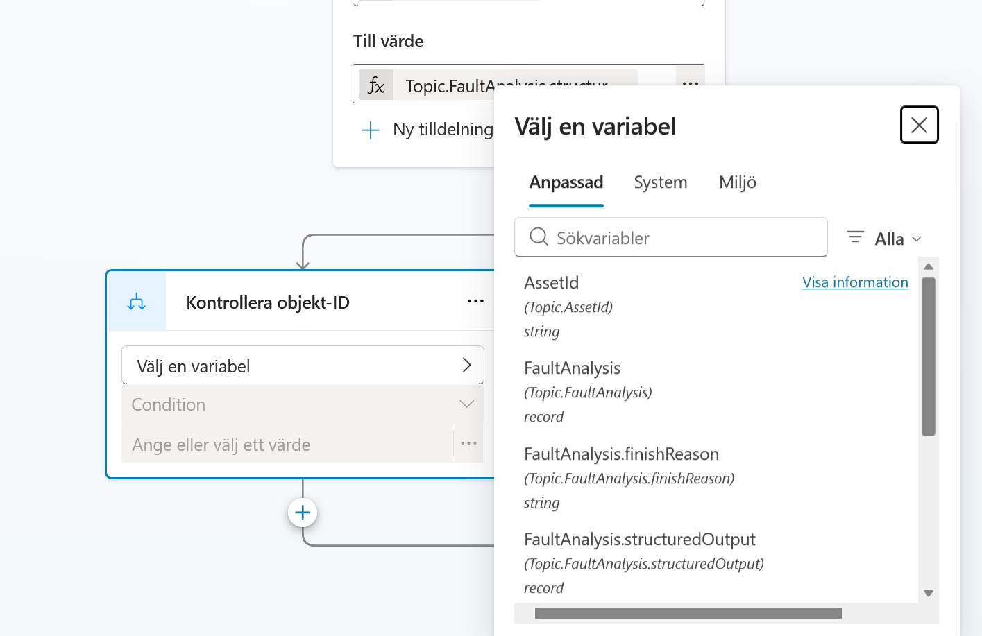 Variabelväljaren för villkoret