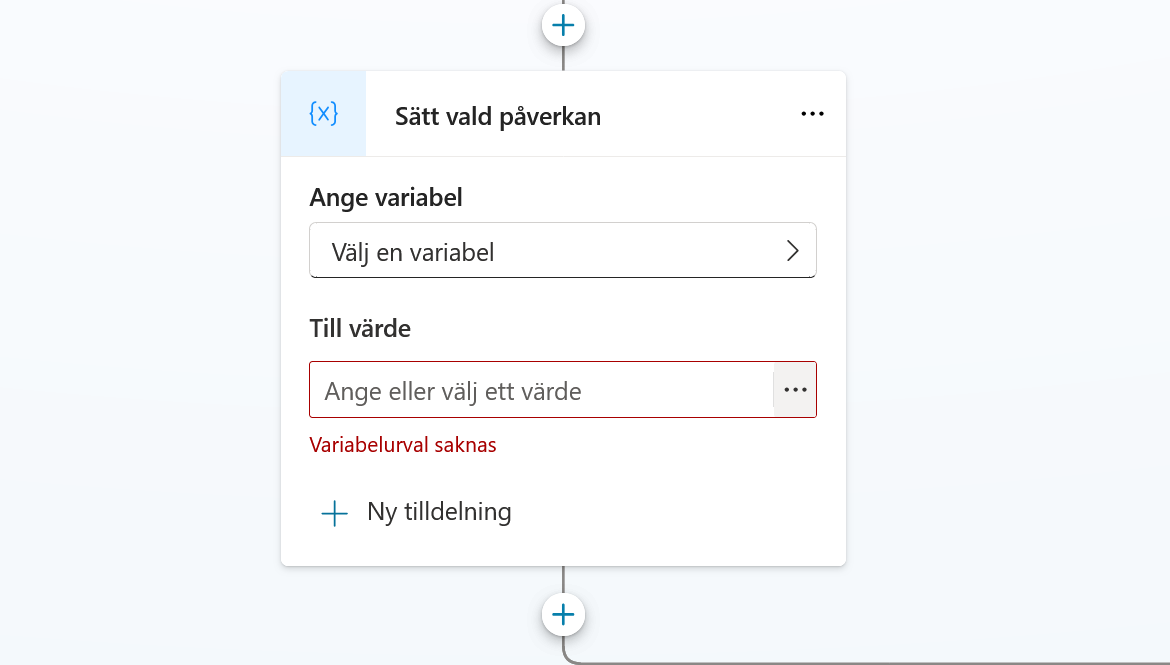 Den tomma noden Sätt vald påverkan
