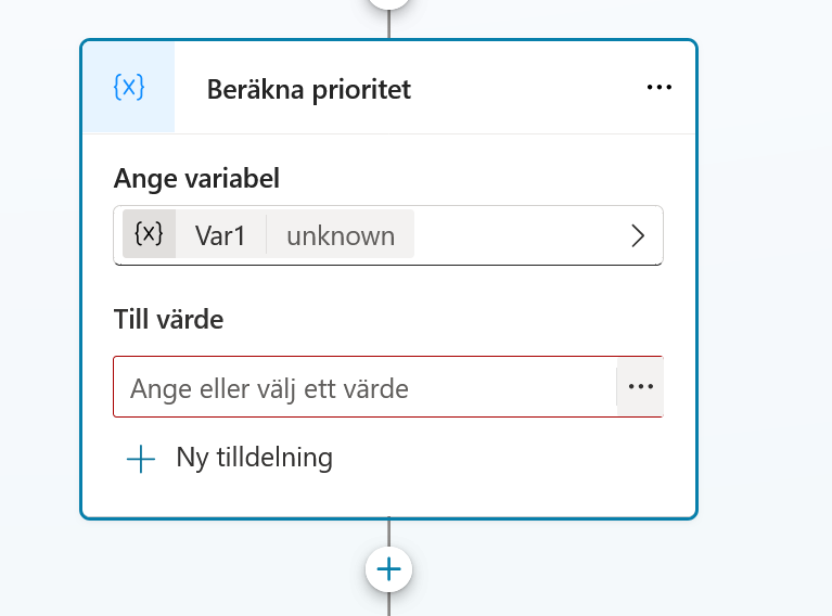 Den nya variabeln med det tillfälliga namnet Var1