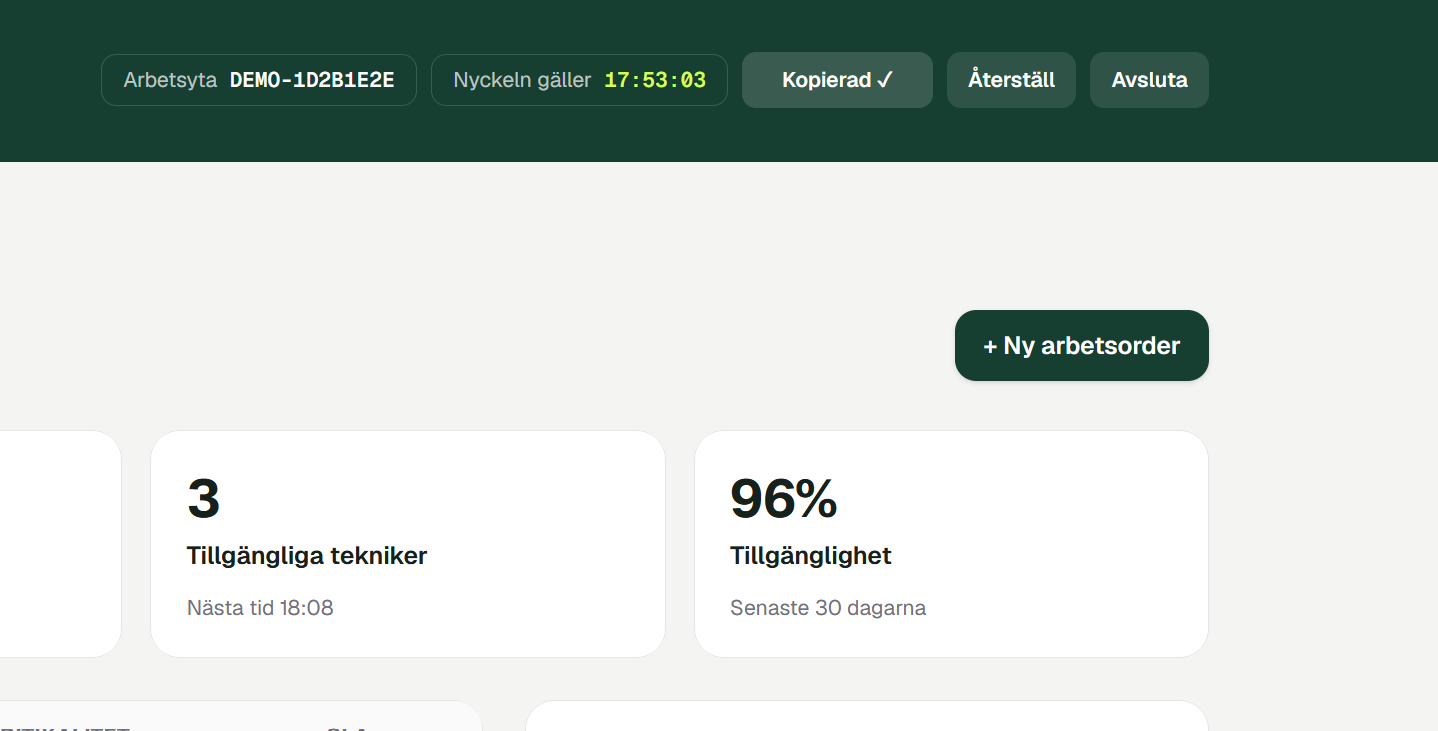 T-Berg D&U med knappen Kopiera nyckel