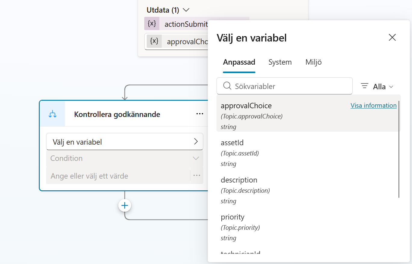 Variabelväljaren med approvalChoice