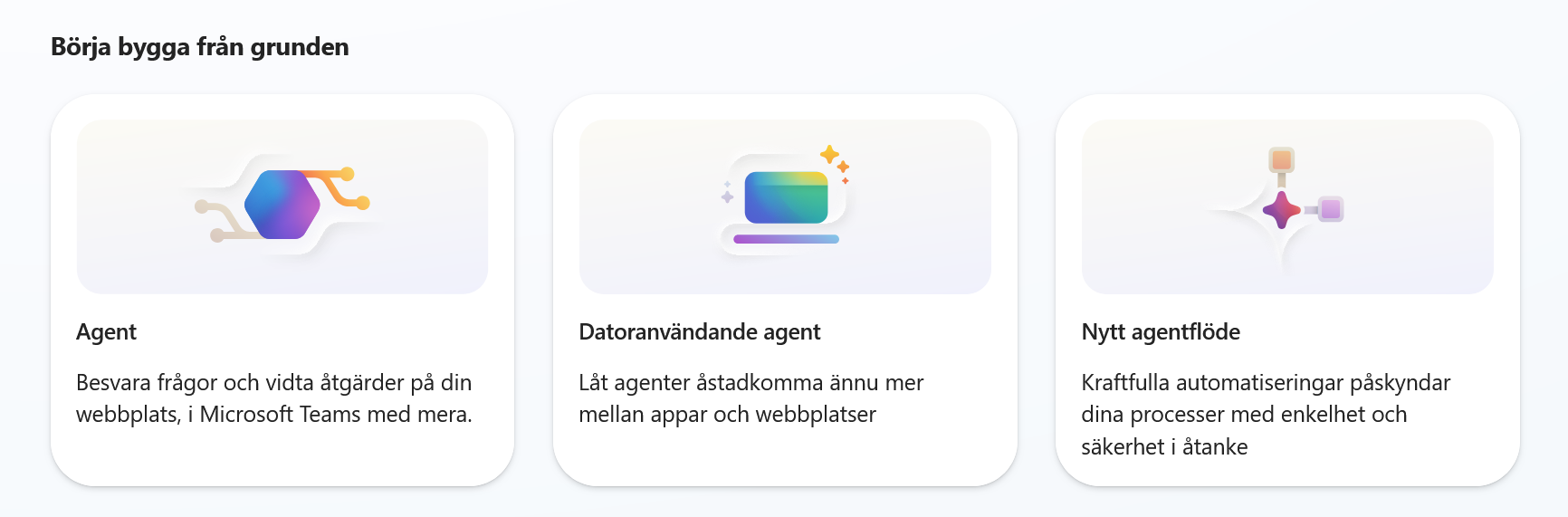 Alternativen Agent, Datoranvändande agent och Nytt agentflöde