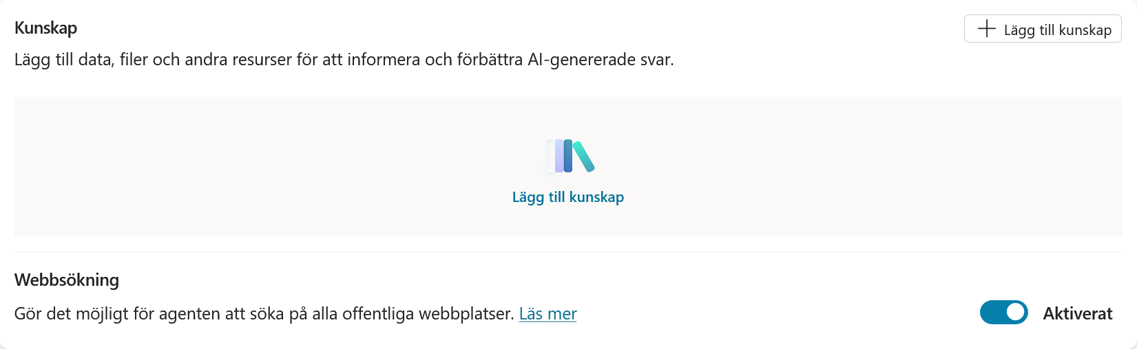 Webbsökning är aktiverad