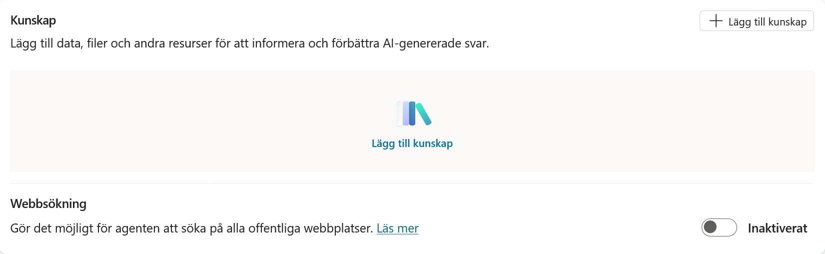 Webbsökning är inaktiverad