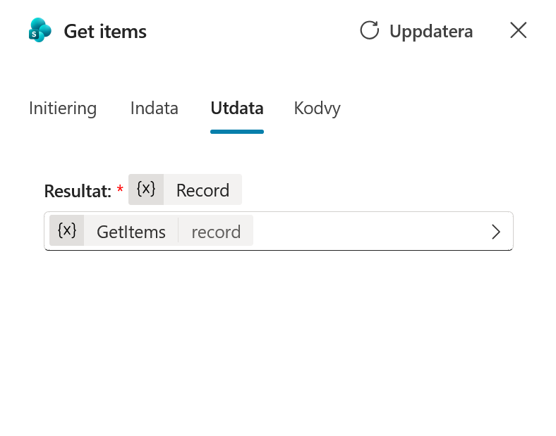 SharePoint-nodens utdata innan variabeln har döpts om