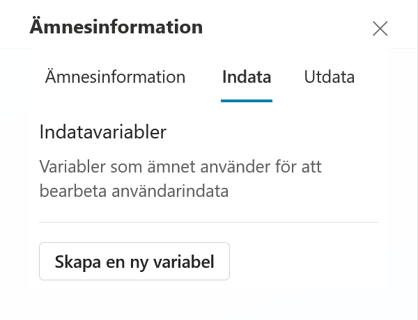 Fliken Indata innan någon variabel har skapats