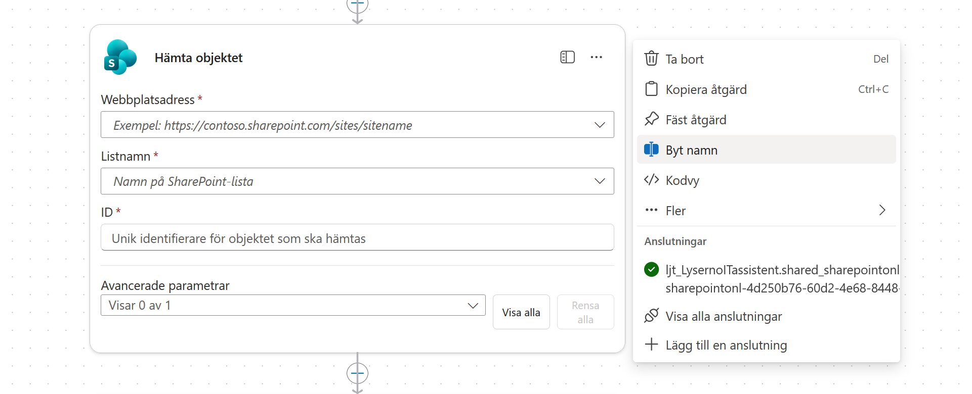 Byt namn på SharePoint-noden