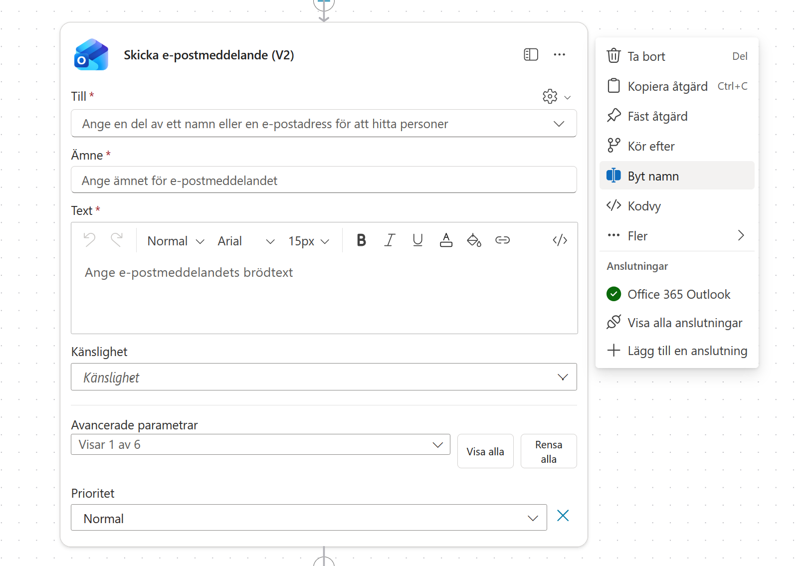 Byt namn på e-postnoden