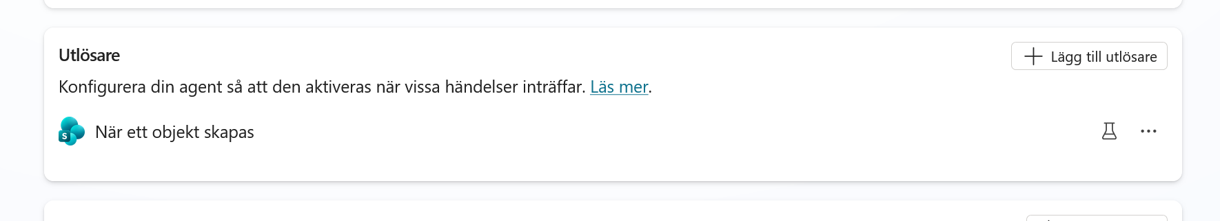 Öppna testet för utlösaren