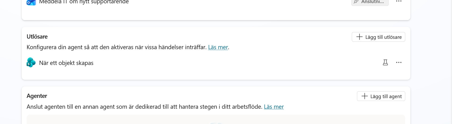 Lägg till en utlösare från agentens översikt
